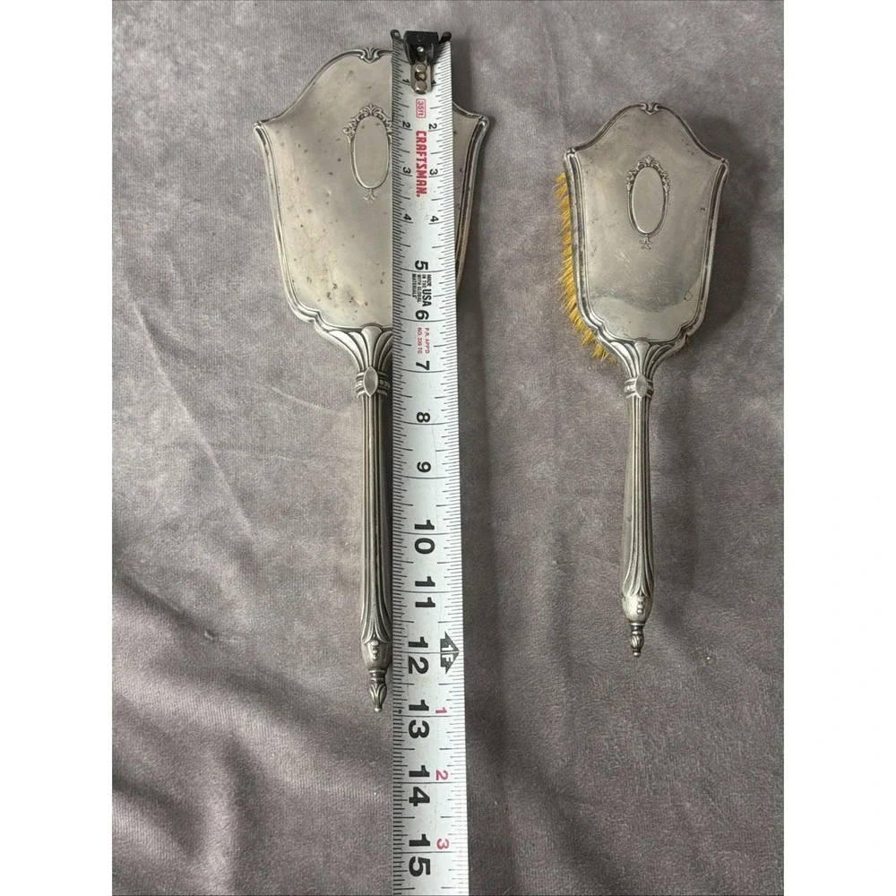 VINTAGE WEBSTER STERLING SILVER 925 WOMENS BRUSH & MIRROR SET 420 GRAMS